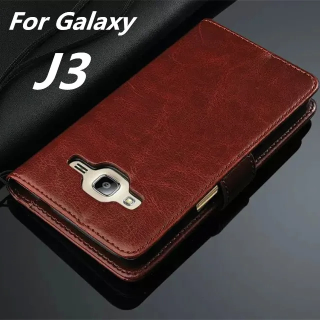For Fundas Samsung J3 High Quality Flip Cover Case Magnetic Leather Holster For Samsung Galaxy J3