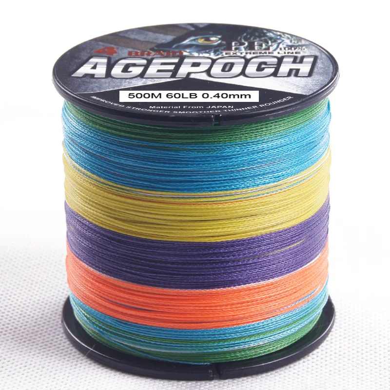 

Free Shipping 4 Strands 500M Braided Fishing Line 6-100lb 13 Colors Available Multifilament Fishing Wire Material from Japan