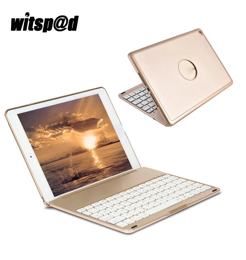 

Witsp@d Slim USB Bluetooth Wireless Backlit Keyboard for iPad 9.7 New 2017 Bluetooth Keyboard Case Cover For iPad air Tablets