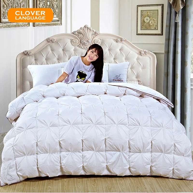 White/Pink Duvet 100 White Goose Down Quilt Luxury Bread King Queen