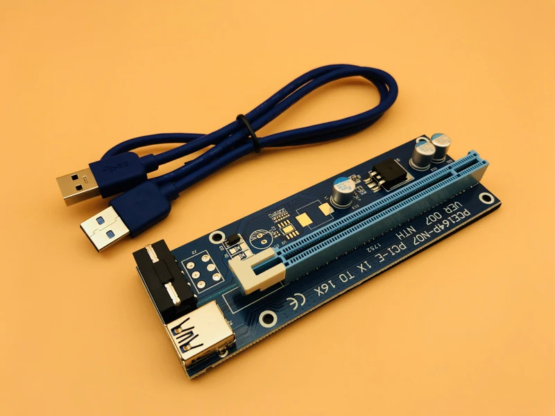 Райзер карта VER 007 60 см PCI E Express 1x до 16x удлинитель слота USB 3 0 кабель SATA на 4Pin шнур