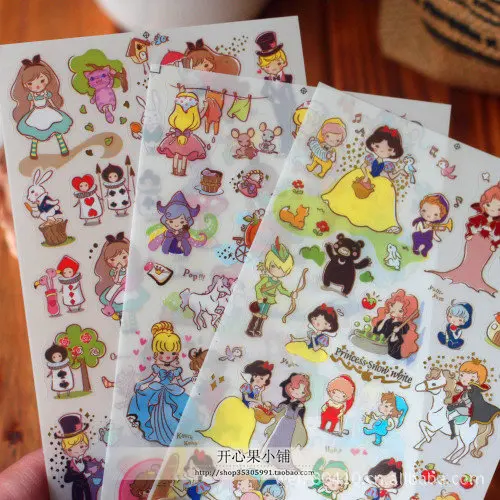 

1 pcs New Kawaii scrapbooking/planner stickers/Decoration label/Alice Snow White Cinderella /office supplies Cute stationery
