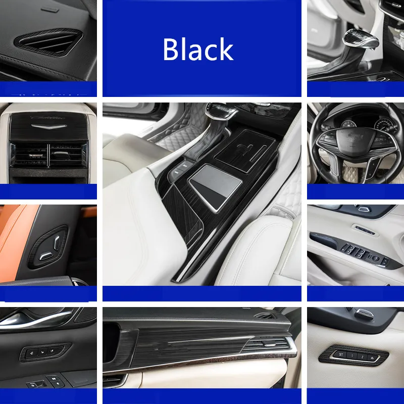 

Black Stainless Steel Doors Instrument Window Switch Mouldings Decorated Frame For Cadillac CT6 2016 17 18 19 AAA456A