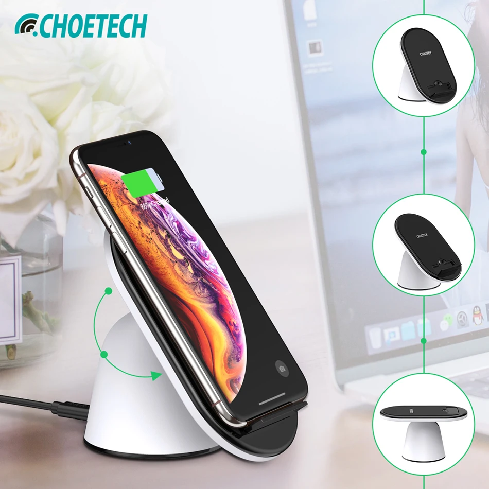 

CHOETECH Qi Wireless Charger Stand For For iPhone X XS Max Fast Wireless Charging Dock Station For Samsung Galaxy S9 S8 S7 Edge