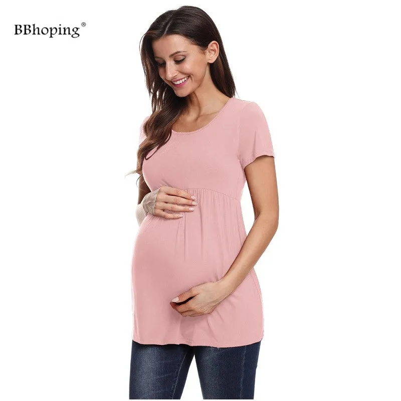 Туника для беременных, топы, женская футболка, полосатая Повседневная футболка трапециевидной формы с оборками, Футболка для беременных, свободная Женская Осенняя одежда больших размеров