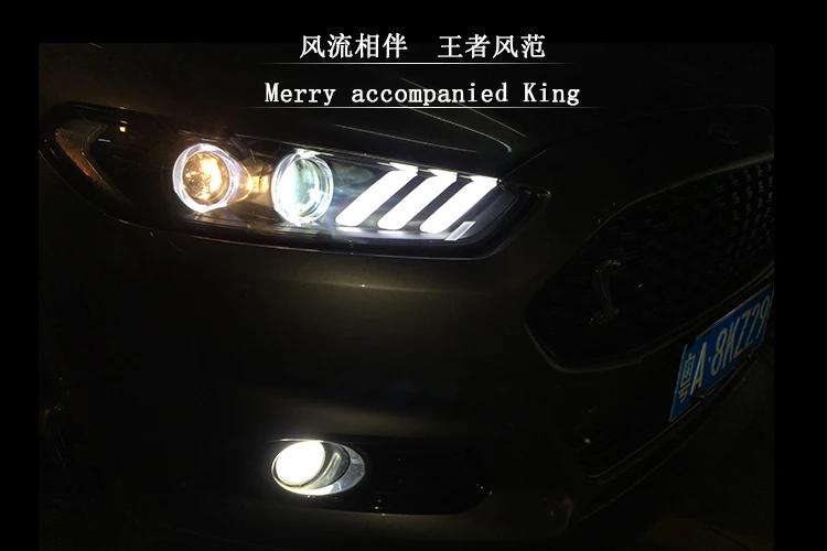 KOWELL автомобильный Стайлинг для Mondeo фары 2013 Fusion светодиодный фонарь DRL Bi Xenon объектив Высокий Низкий луч парковка