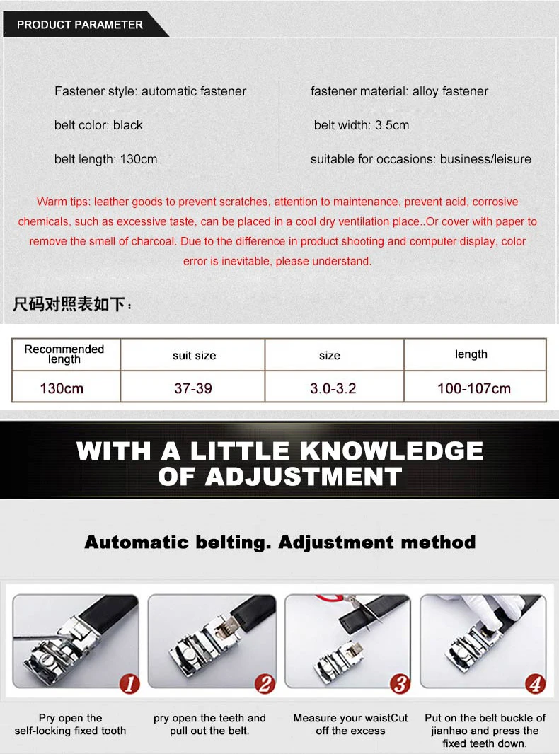 DOULILU Belts For Men Genuine Leather Cowskin Black Belt Automatic Buckle High Quality Business Male Men's Belts1 (3)