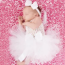Милое белое платье-пачка для маленьких девочек, платье из тюля, 1 слой, балетное платье-пачка с ромашками, праздничное платье для новорожденных на день рождения