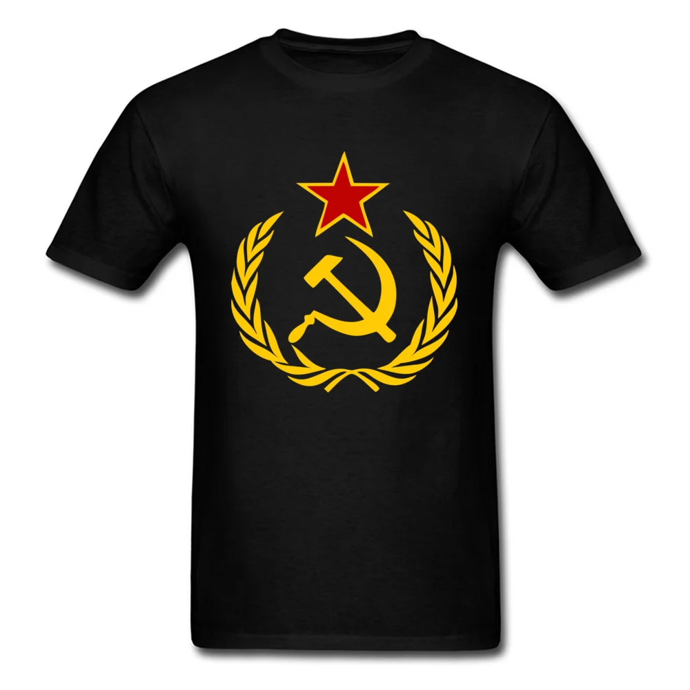 

Free Shipping Russian CCCP T-Shirt International Communist Party Emblem Men T Shirt Red Gold Pentagram Symbol Tshirt Loose