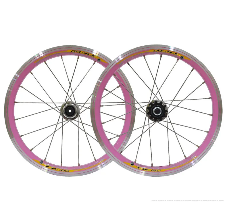 Clearance 16 inch Folding Bike Wheels kids bicycle wheel 20 Holes V brake BMX Bicycle Wheelset 10