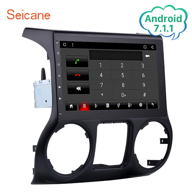 

Seicane 10.1" Android 7.1 1Din Touchscreen Car Radio For JEEP Wrangler 2011 2012 2013 2014 2015 Stereo GPS Multimedia Player