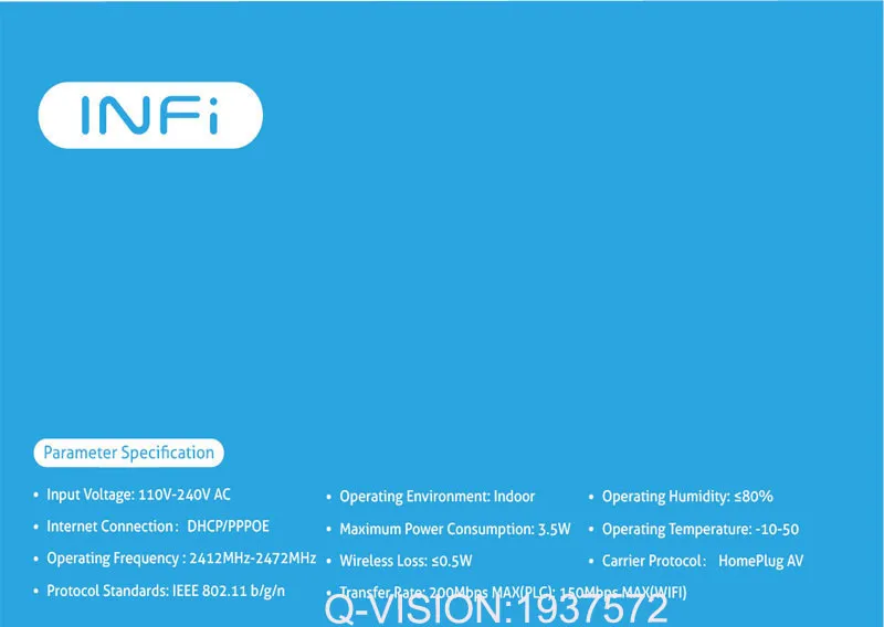 INFI 200Mbps Wireless WIFI Router Powerline Carrier Wireless Smart Router Range Extender Automation Plug and Play Low Radiation-1