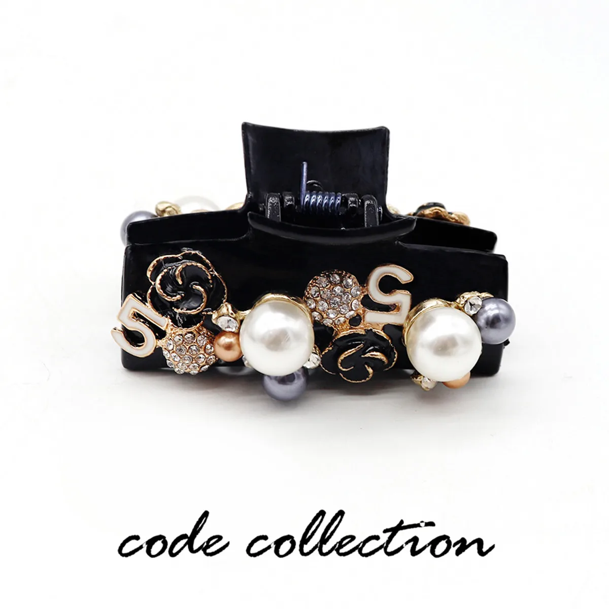 

Fashion Rhinestone Crystal Flower Pearl Hair Claws For Women Lady NO.5 Metal Badge Hairpins Wedding Jewelry Accessories