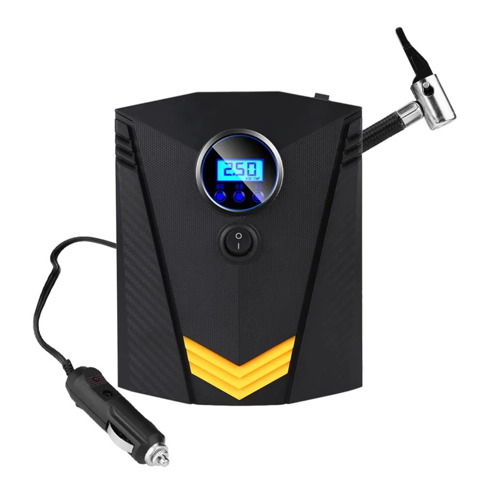 

12V 120W Portable Tire Inflator Digital Air Compressor Pump W/ 3 Nozzles for Car Ball Air Boat