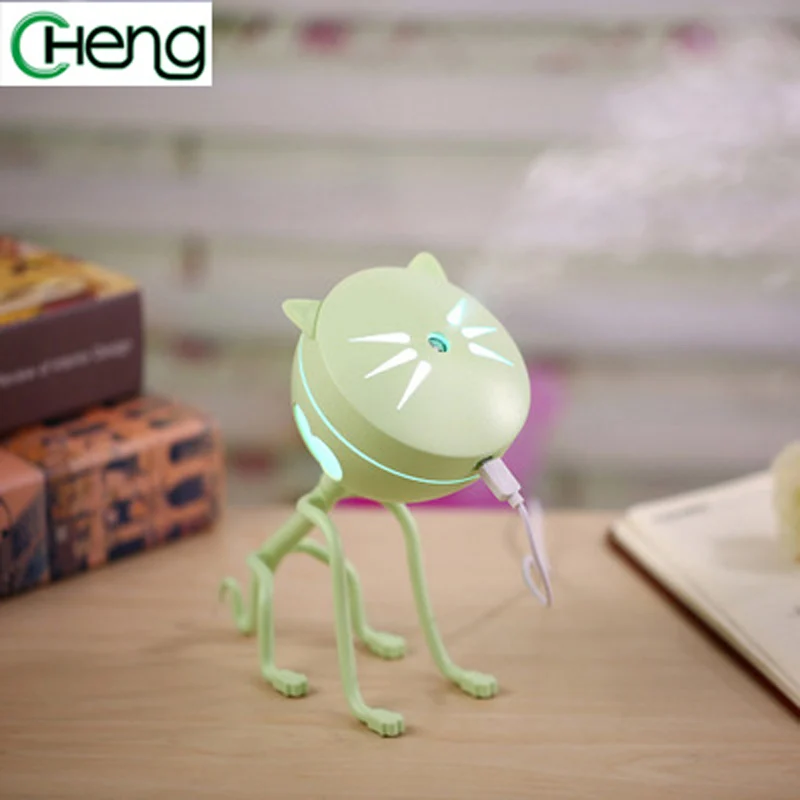 

150ML Cat Air Humidifier USB Aroma essential oil Diffuser Ultrasonic Purifier Car or Home 5 color Mini night light Atomizer