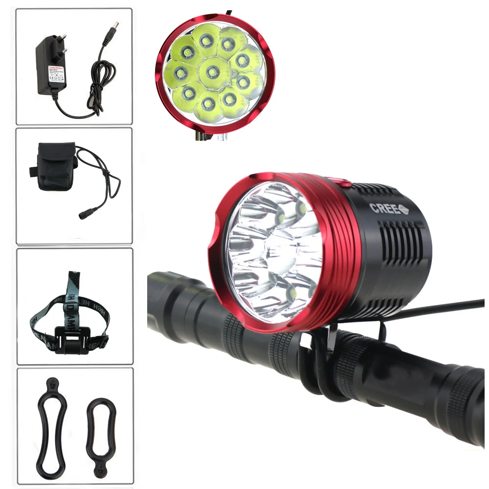 

8.4V 10xCREE XM-T6 LED 20000 lumens cycling Bike Bicycle Light Headlight Handlamp with 8800mah 18650 Battery Pack Charger