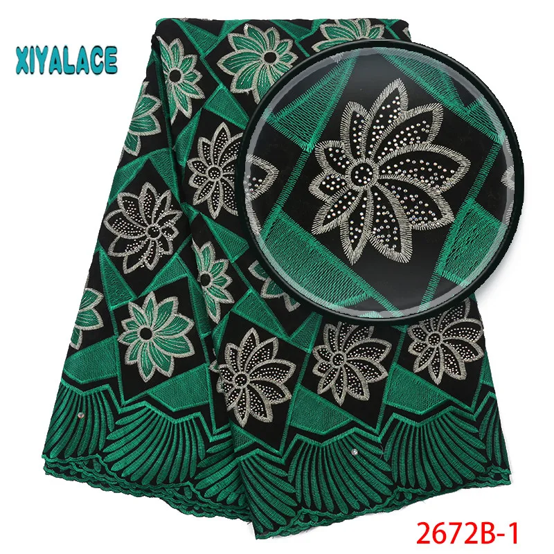 

African Lace Fabric 2019 High Quality Lace Voile Lace Fabric New Design Swiss Voile Lace Switzerland Add Stones YA2672B-1