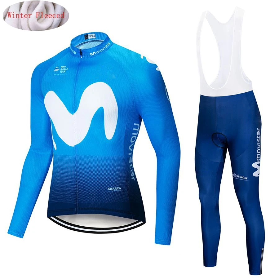 Movistar зимний теплый флисовый комплект с длинными рукавами для велоспорта, Мужская одежда, одежда для велоспорта, одежда для велоспорта, Майо Ropa Ciclismo