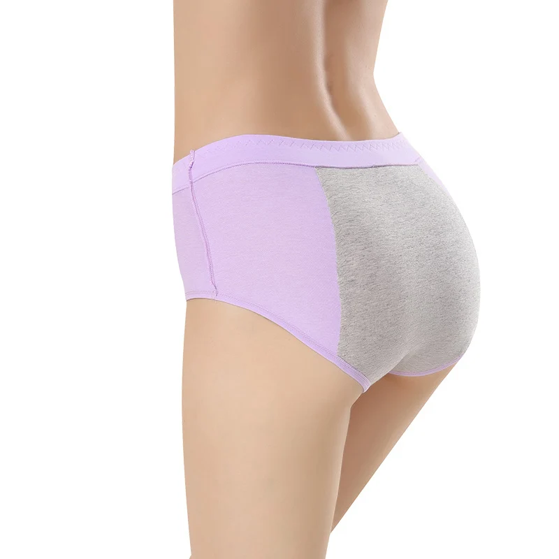 Герметичность менструальный период трусики женское нижнее белье физиологические брюки мягкий хлопок Здоровье Бесшовные Трусики с высокой талией LANGSHA - Цвет: Purple