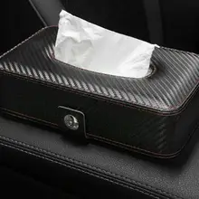 Автомобильный комплект коробка для салфеток из углеродного волокна PU автомобильный солнцезащитный козырек подвесной Тип тканевый чехол в автомобиль Стайлинг