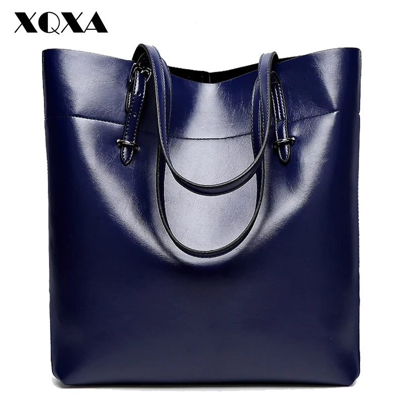 

XQXA Brand Designer Women Shoulder Bags High Quality PU Leather Oil Waxing Women Casual Tote Bag for Ladies Handbag Bolsos Mujer