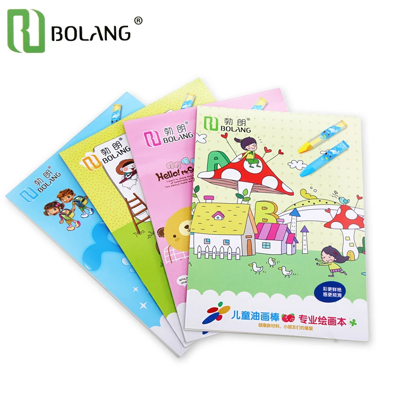 Bgln 20 Sheets Children's Cartoon Painting Book For Oil Pastels