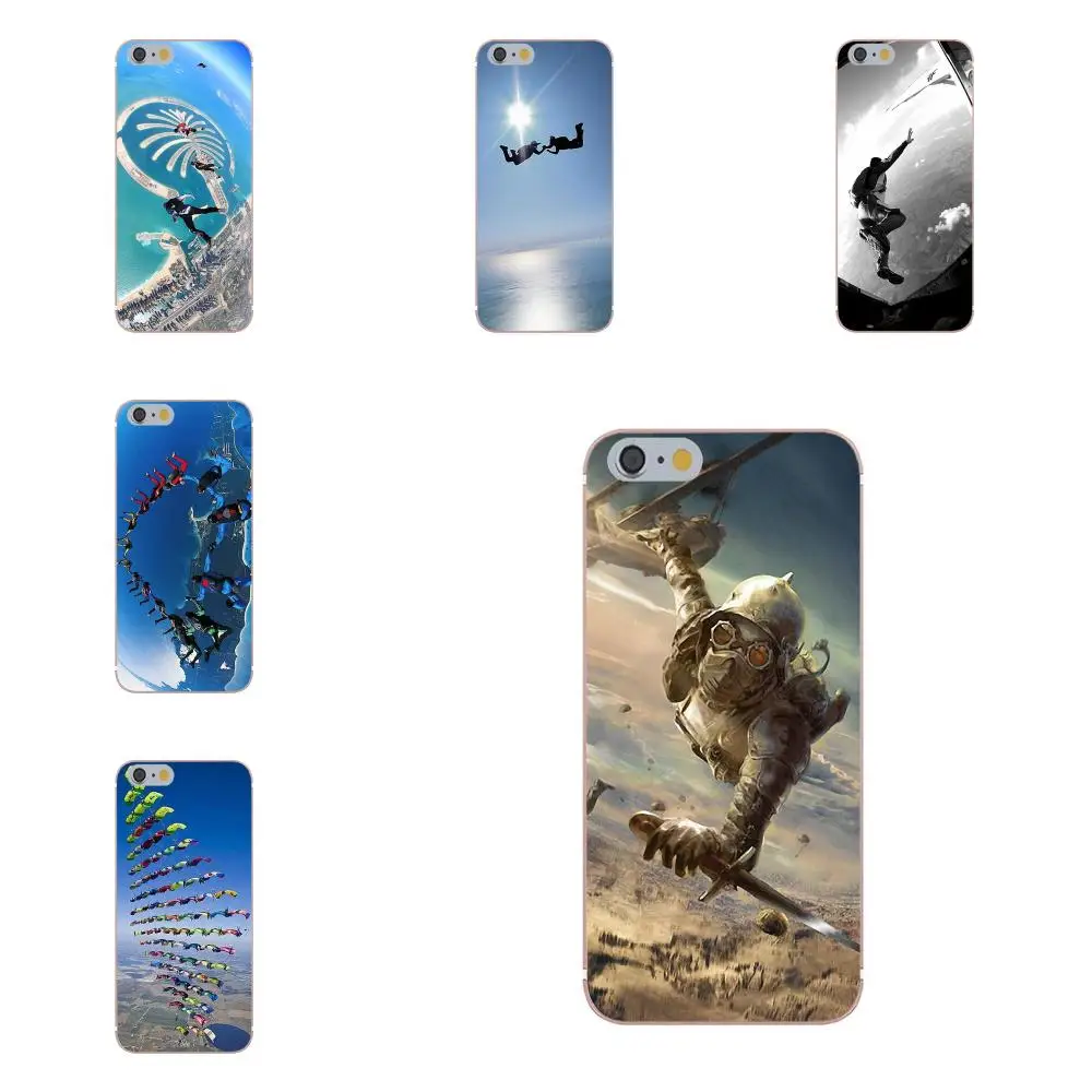 Парашютистов прыгать с парашютом Прыжки С Парашютом Для iPhone 4S 5S 5C SE 6 S 7 8 Плюс X Galaxy