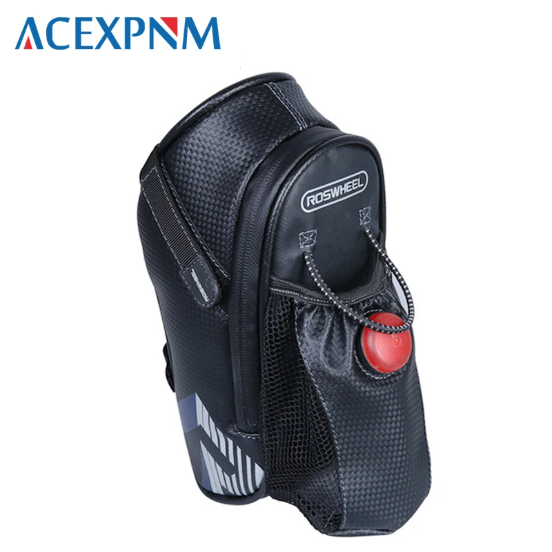 Excellent ACEXPNM Bicycle Saddle Bag Outdoor Cycling Mountain Bike Back Rainproof Seat Tail Pouch Maintenance Tool Bags With Taillight 1