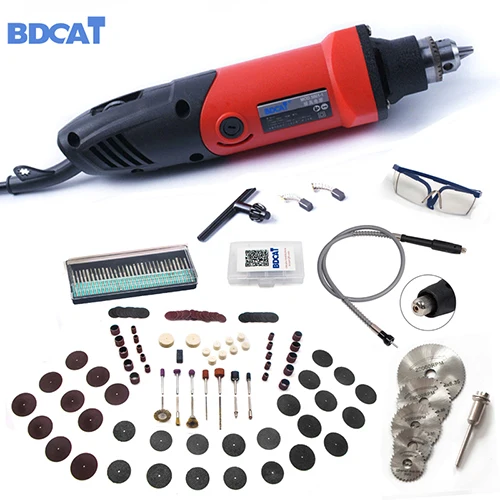 BDCAT 220V 400W Mini Grinder 6 Position Variable Speed For Dremel Rotary Tool Grinding Power Tool with 186pcs Dremel Accessories - Цвет: type 3