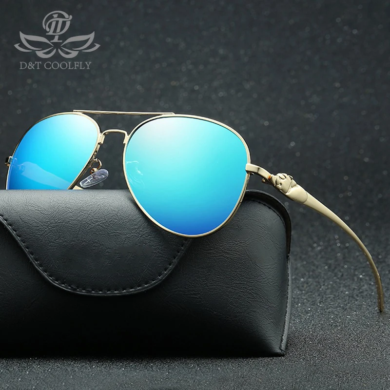 

D&T Brand Design Polarized Sunglasses 2019 New Men's Leopard style Leg Classic Sun Glasses Luxury Fashion Gafas de sol For male