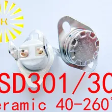 10 шт х KSD302 16A 40-260 градусов Керамика 250V KSD301 нормально открытый/закрытый Температура переключатель Термостат предохранители