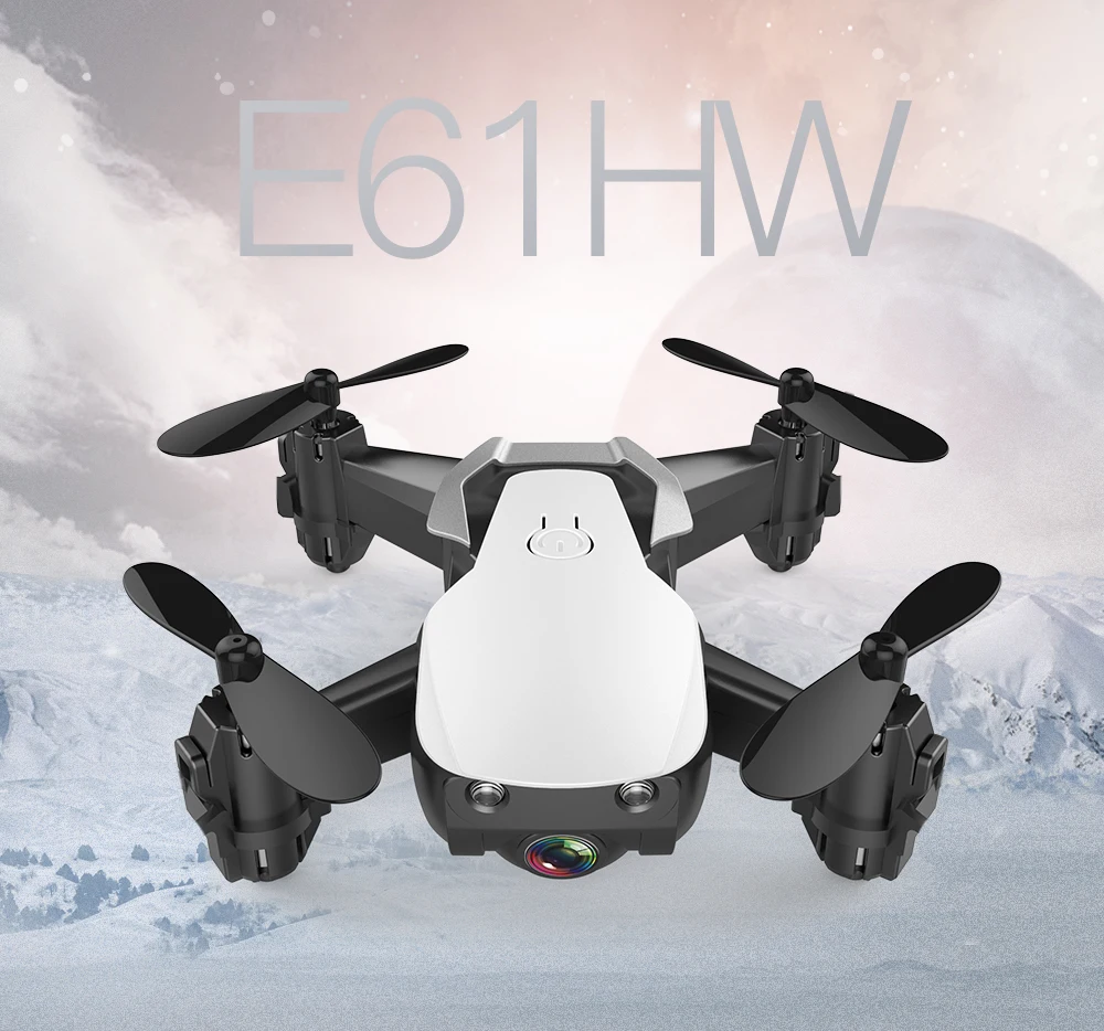 Складной Радиоуправляемый квадрокоптер E61/E61HW Mini Wi Fi FPV HD камера режим удержания