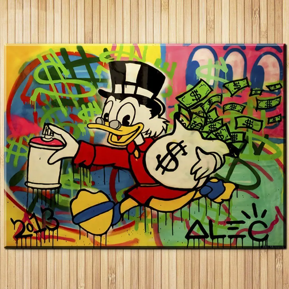 Алек монополия граффити ручной работы картина маслом на холсте &quotScrooge McDuck&quot