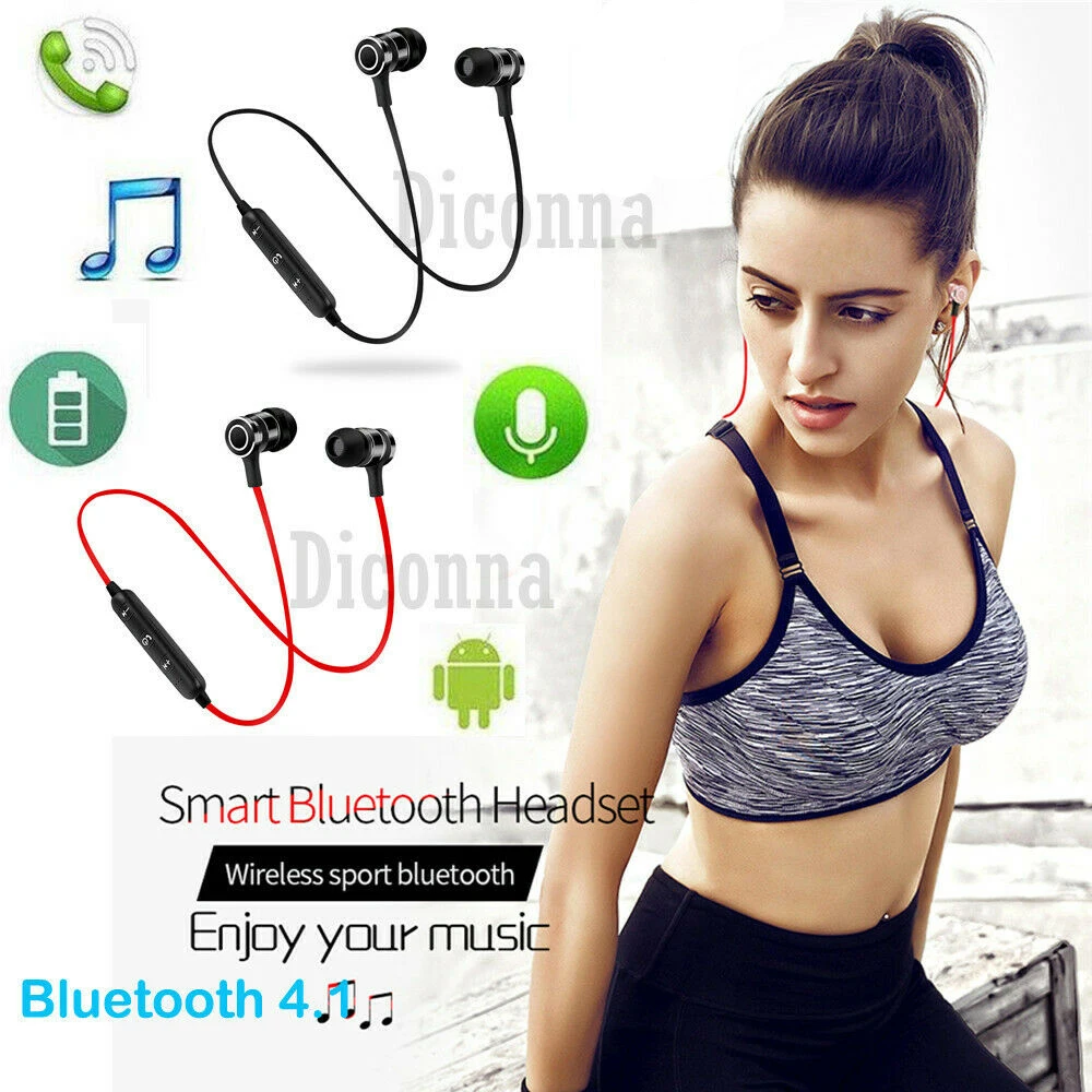 

Sports Bluetooth Earphone Handsfree Magnetic Neckband Headphone HD Stereo Sound Headset with MIC
