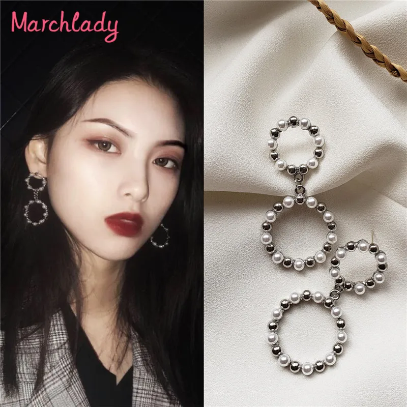 

Vintage Korean Dangle Earrings Zinc Alloy Gold Color Ehtnic Pendientes Mujer Moda Long Drop Earring OL Lady Accessories