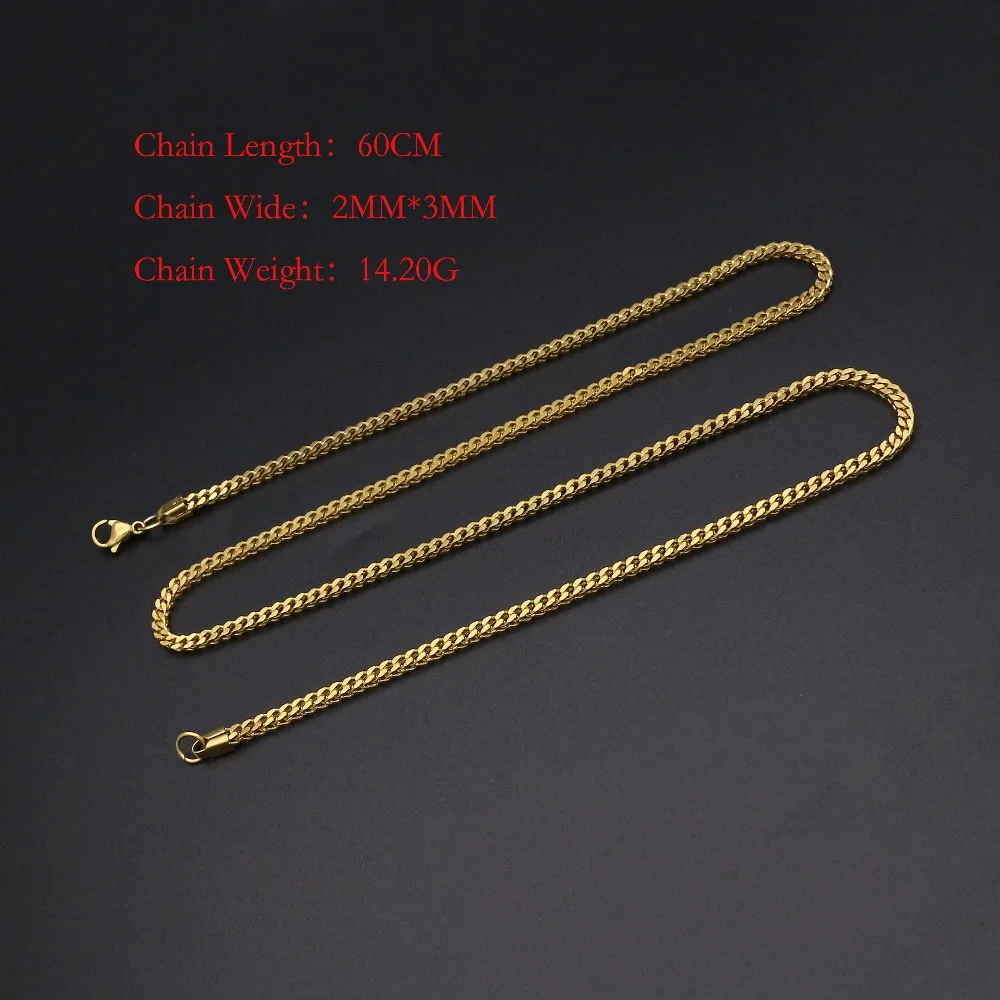JSBAO высокое качество женское ожерелье из нержавеющей стали 60 см цепочка Золотой/Серебряный цвет мужское ожерелье для женщин лучший подарок