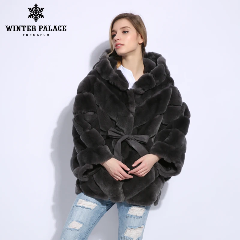 Kaufen 2018 Winter pelzmantel Mode neue rabblt pelzmantel Casual rex rabblt pelz mantel Solide echt rex rabblt pelzmantel oansatz WINTER PALACE
