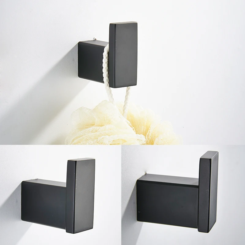 matte black Paper Holders Euro style Bathroom Accessories Stainless Steel Bath Hardware Set Bathroom fitting Towel ring Towel ring12
