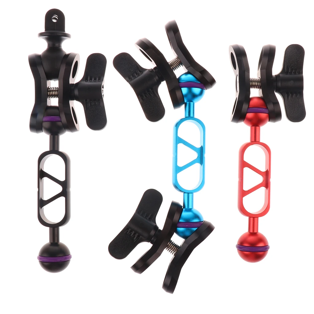 

CNC Alloy Lightweight Diving Arm Butterfly Clip Ball Base Mounting Adapter for Gopro Action Camera and Dive LED Light