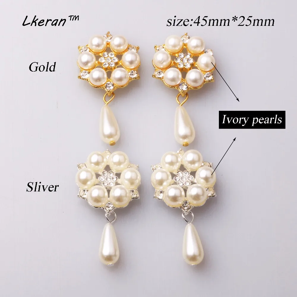 

100pcs (gold/silver) faux pearl Ivory Rhinestone buttons Flatback Brooch Embellishment Ribbon Decoration Free Delivery