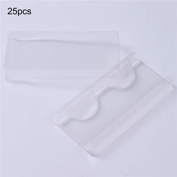 

25pcs Packing Box for Eyelash Clear Lid Tray False Eyelashes Storage Case Lashes Case Makeup Storage Organizer for travel
