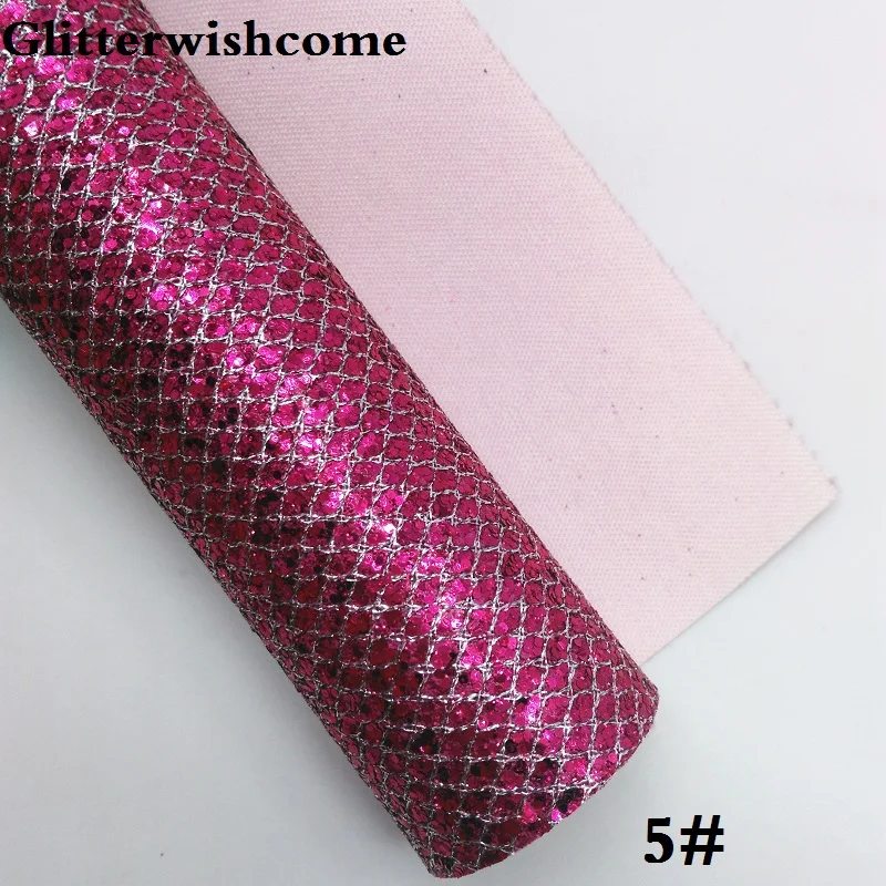 Glitterwishcome 21X29 см A4 Размеры виниловые обои для банты Лазерная Звезда Сетка блестящая кожаная ткань винил для банты, GM195A - Цвет: 5