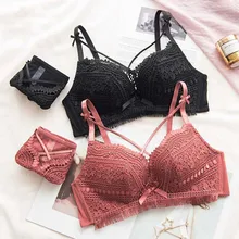 Roseheart Женские Модные фиолетовые пикантное Красное Нижнее белье бюстгальтеры вышивка кружевной бант хлопковые трусики беспроводные комплекты бюстгальтеров нижнее белье A B Роскошные