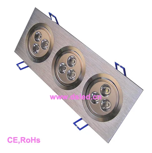 

Free shipping by DHL !! CE,good quality Square 9W LED Downlight,LED recessed light,ceiling LED spotlight,110-250VAC,DS-CSL-12-9W