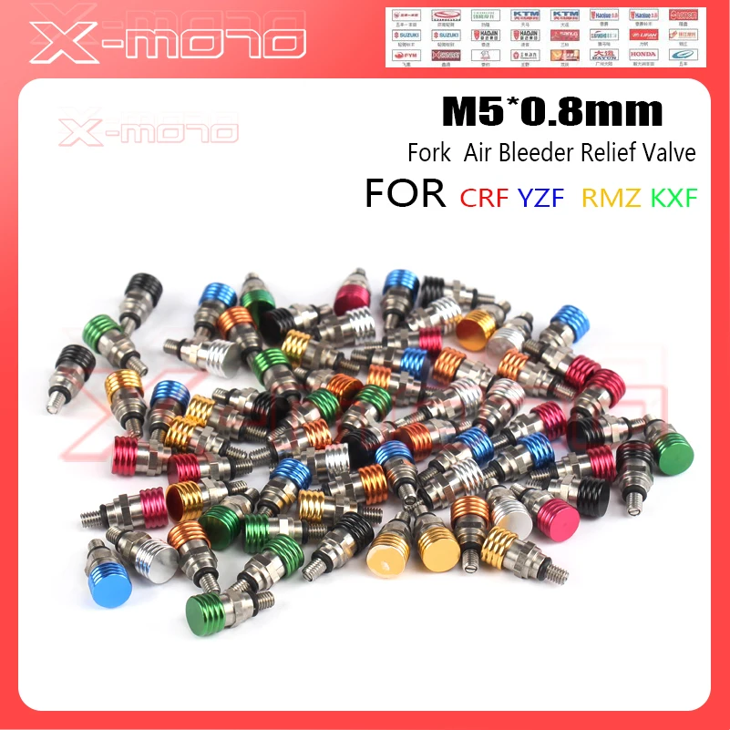 

M5*0.8mm Front Fork Bleeder Relief Valve Fork Relief Valve Fit CRF YZF KXF RMZ Kayo MX Motocross Enduro Supermo free shipping