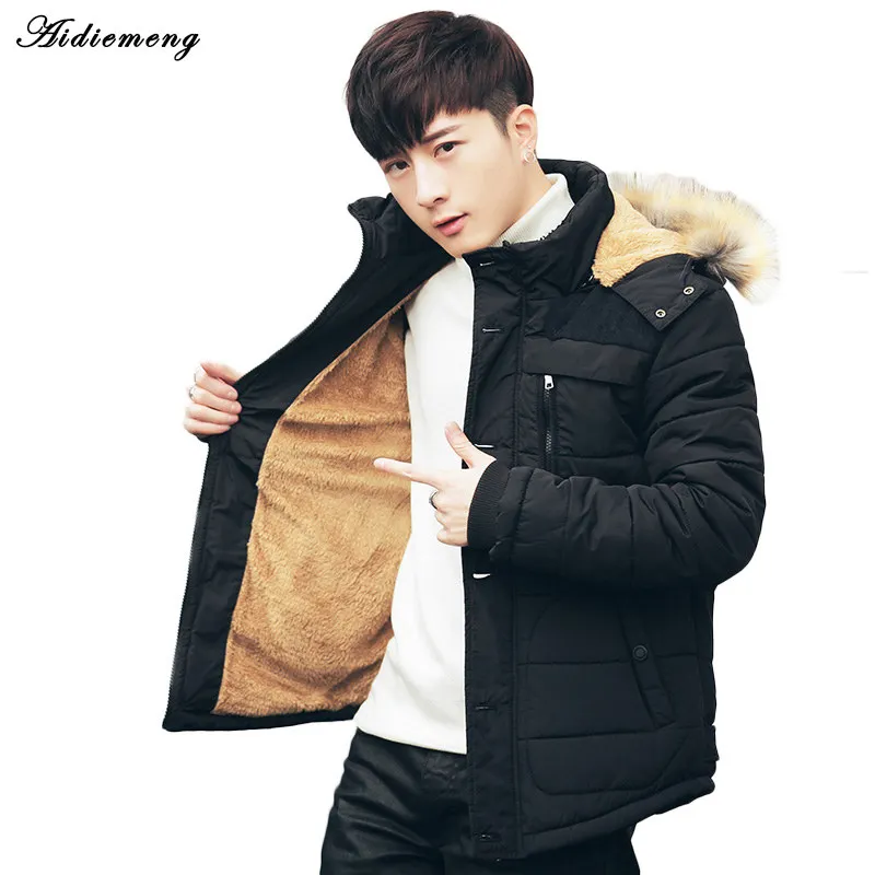 

2017 New Men's Casual Parkas Fleece Winter Jacket Men Hooded Thick Warm Padded Overcoat Man Jaqueta Masculino Inverno Mens Coats