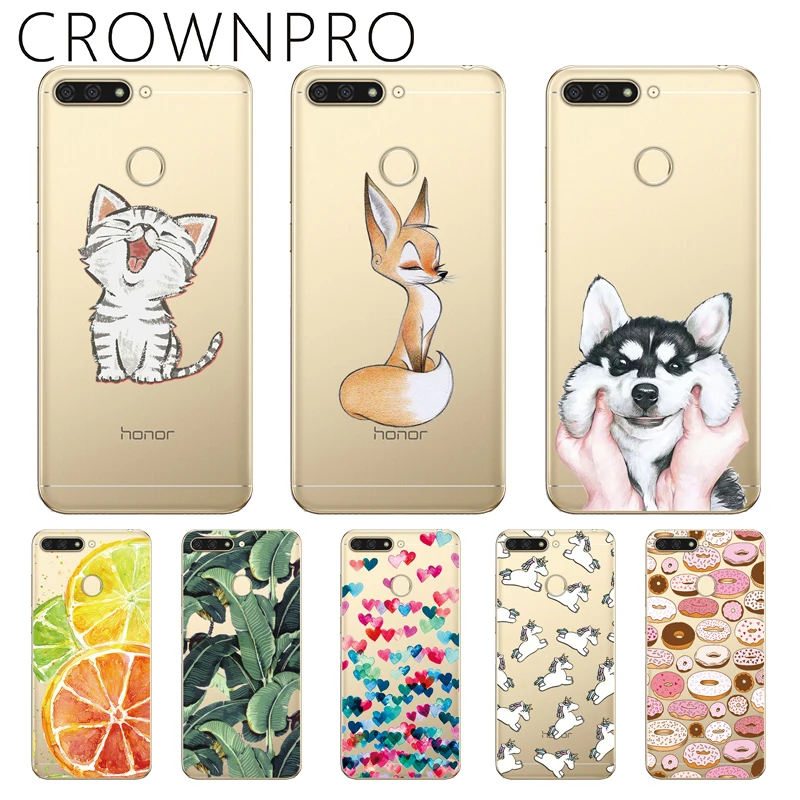 

CROWNPRO Huawei Y6 Prime 2018 Cases Silicone 5.7" Y6 Prime 2018 Back Cover Transparent Huawei Y6 Prime 2018 Phone Case TPU