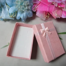 48 шт/партия розовые наборы ювелирных изделий коробки, бумажная коробочка для ювелирных изделий ожерелье/серьги/Кольцо Подарочная коробка