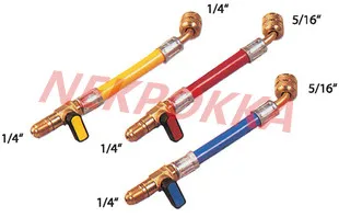 

Free Shipping,valve with hose 1/4 SAE to connect on the filling hoses,1/4-1/4,1/4-5/16 Refrigerant filling control valve