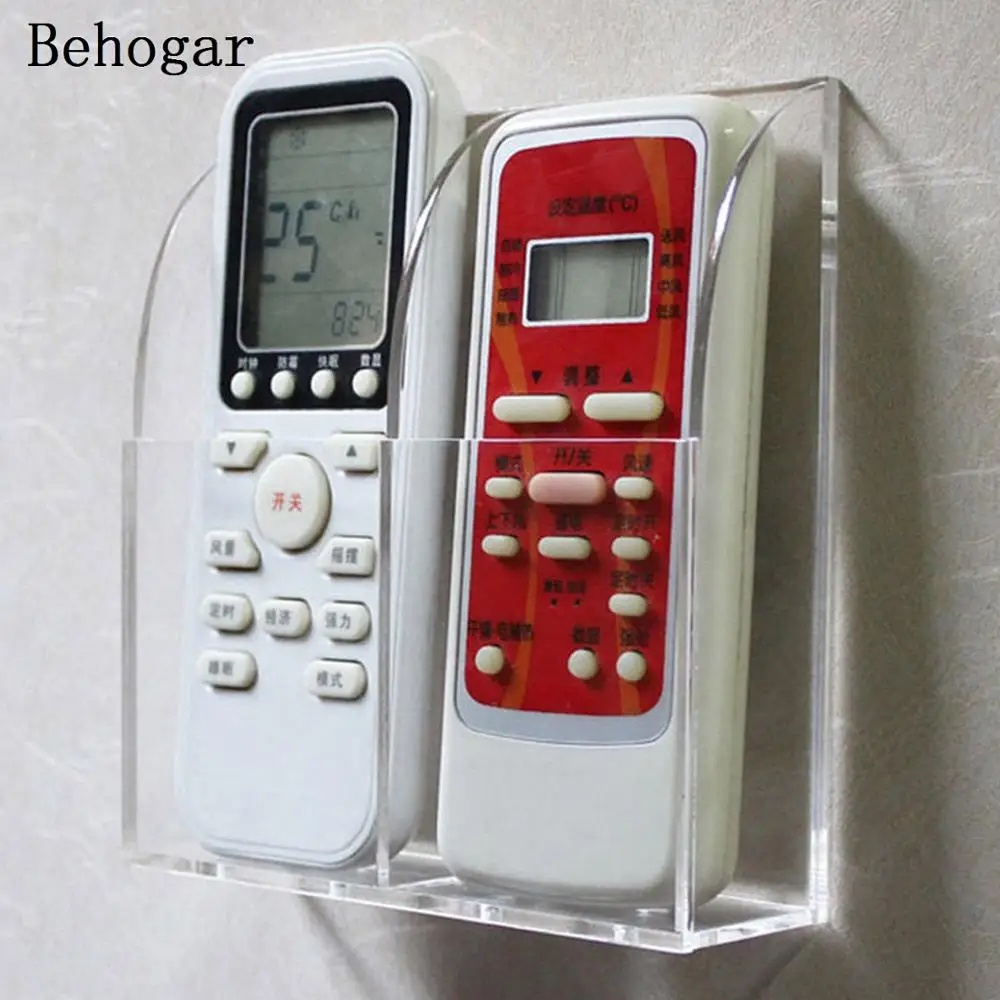 Behogar 2 Slot Clear Acrylic Wall Mounted Desk TV Air ...